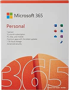 Microsoft M365 Personal 1 USer 1 Year Qq2 01401, White