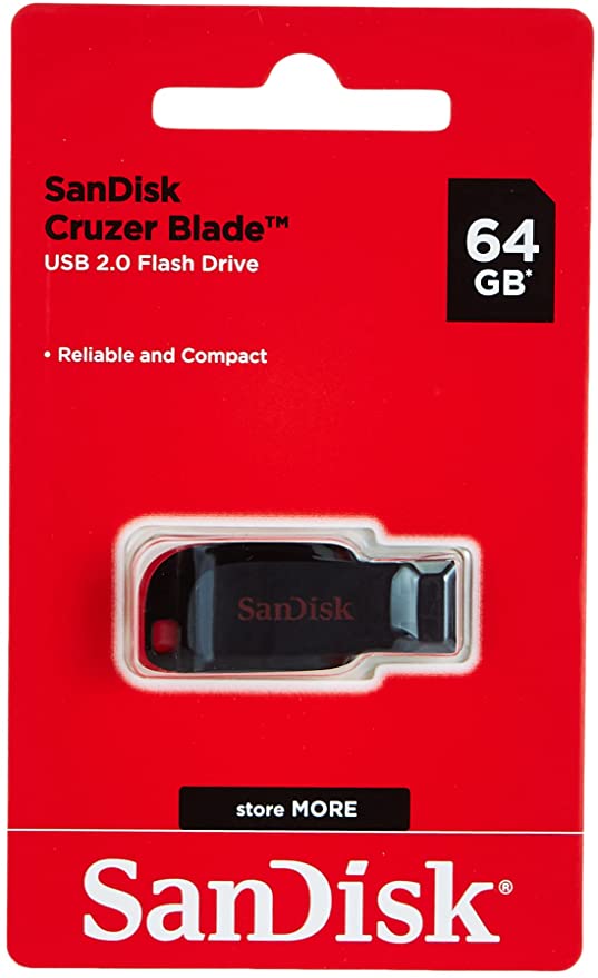 SanDisk Cruzer Blade 64GB USB 2.0 Flash Drive- SDCZ50-064G-B35