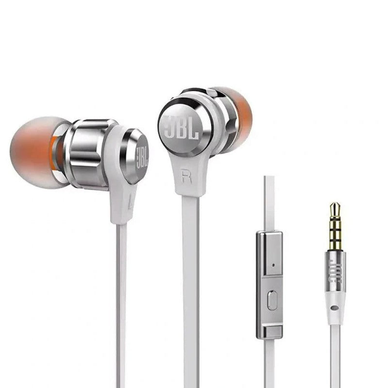 JBL T180A Pure Bass Wired Earphone (Silver)